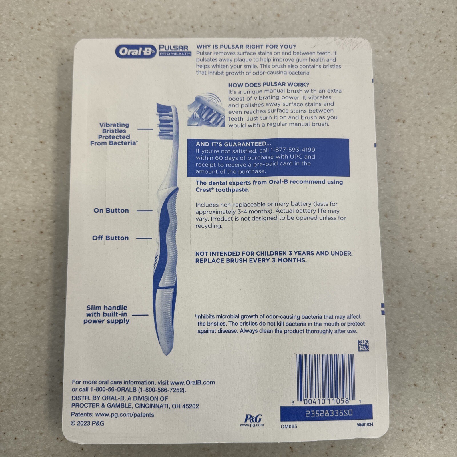 OralB Pulsar ProHealth Battery Powered Toothbrush SOFT Bristle 5pack