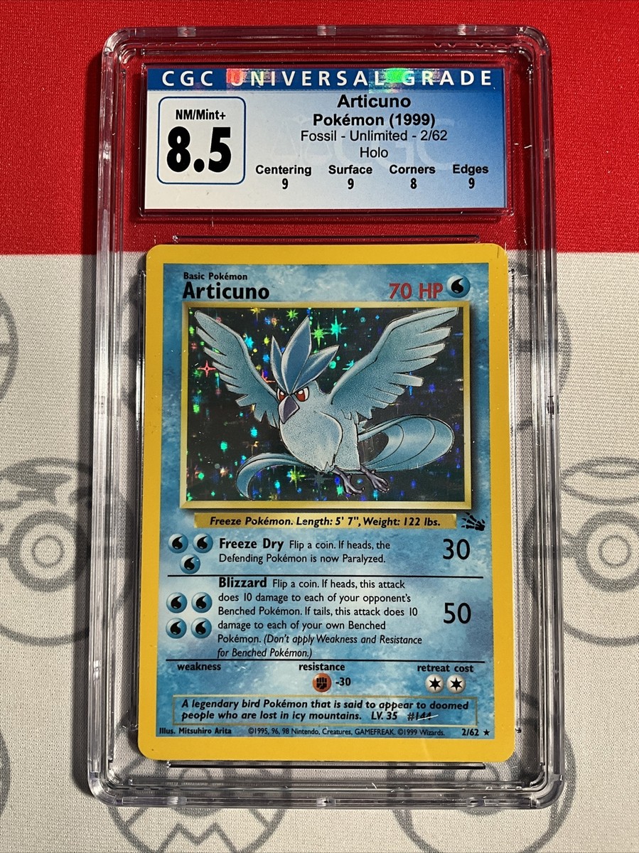 CGC 8.5 1999 Articuno 2/62 Holo Fossil Pokemon TCG Card SUBGRADED