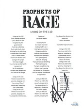 B-Real Signed Autograph Prophets of Rage Living On The 110 Lyric Sheet ACOA COA