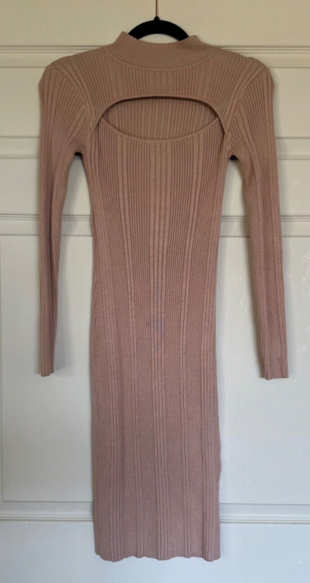 house of harlow 1960 knit dress Ribbed Dress, XS print_palmbeach