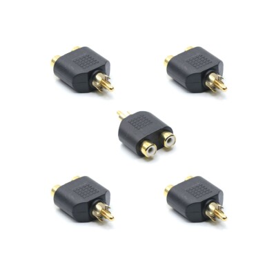 RCA Male to 2 RCA Female Audio Converter Y-Splitter