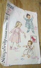 Simplicity 3723 Vintage 60s Baby Robe and Bootees Sewing Pattern Size 1