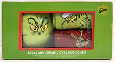 Dr. Seuss The Grinch Stole Christmas - 2 Socks and 1 ceramic mug 14oz combo