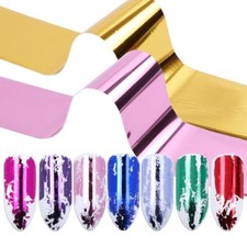 Nail Foil Transfer Art Sticker Mirror Abstract Broken Glass Decor Manicure UK