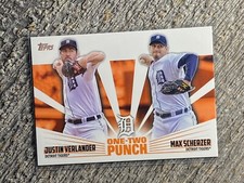 2023 Topps Series 1 One-Two Punch Justin Verlander Max Scherzer Tigers 12P-17