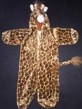 Plush Giraffe Costume Suit Child Size 24M months Hooded Zip Front Halloween