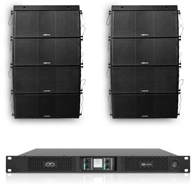 ZETHUS Line Array Set 8 x Dual 10  Speakers + 1 Amp + 2 Frames (ZS-210X8X3604)