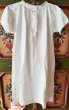 Antik Jugendstil Kleid Wei&szlig; W&auml;sche Dirndl Nachthemd Kost&uuml;m Biedermeier Tracht