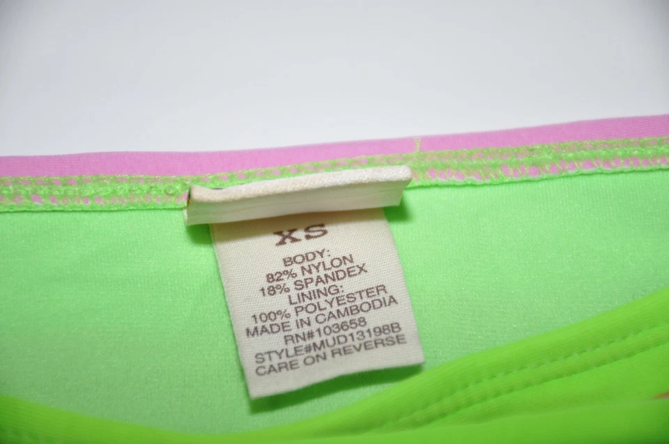 Mudd плавать бикини низ купальник женский размер XS подростков в полоску неоновый новый - Изображение 4 из 4