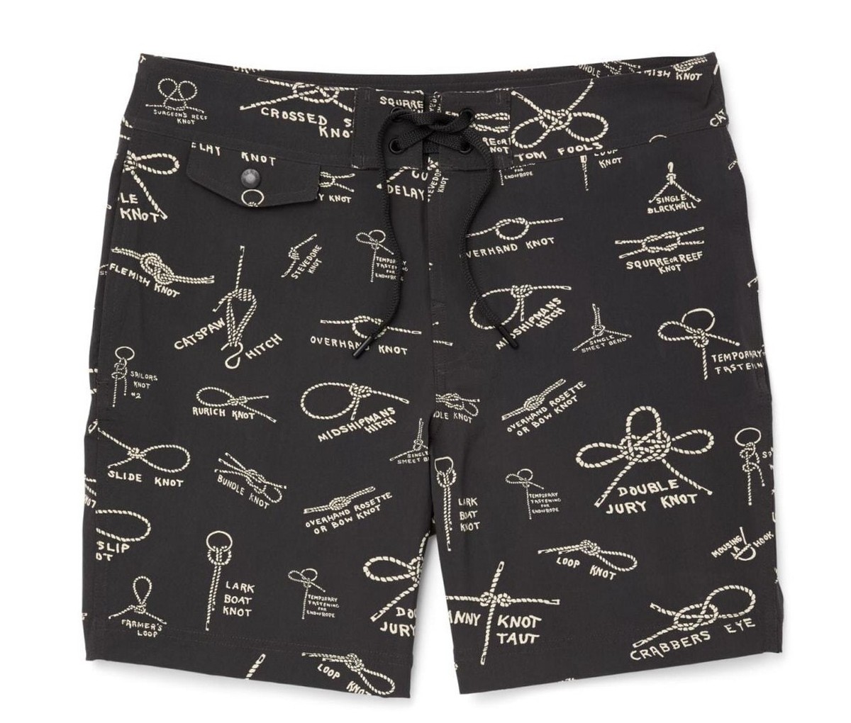 Filson Glacier Bay Trunks 20218751 Black White Knots Water Board  