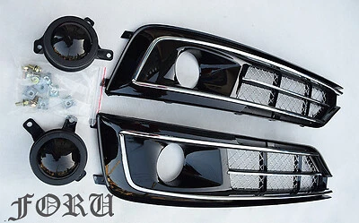 For Audi A8 A8L D5 2015-2017 Car Front Bumper Grill Fog Light Lamp Grilles Cover - Picture 3 of 7