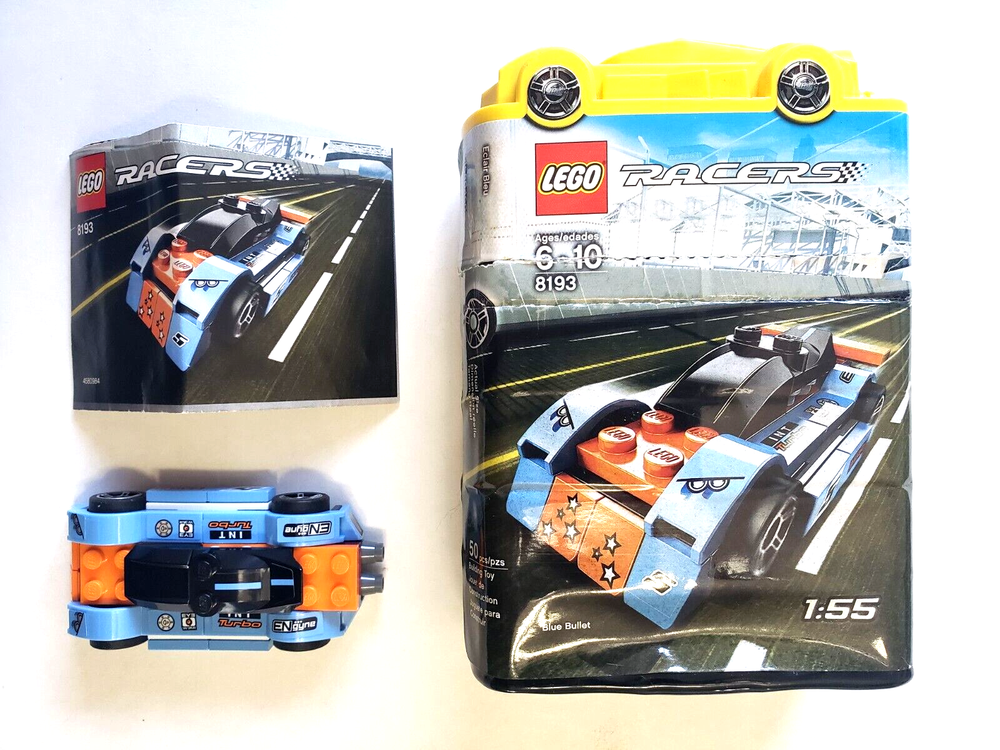 Lego Racers Blue Bullet 8193 w/ plastic box Complete CIB Racecar Car Build