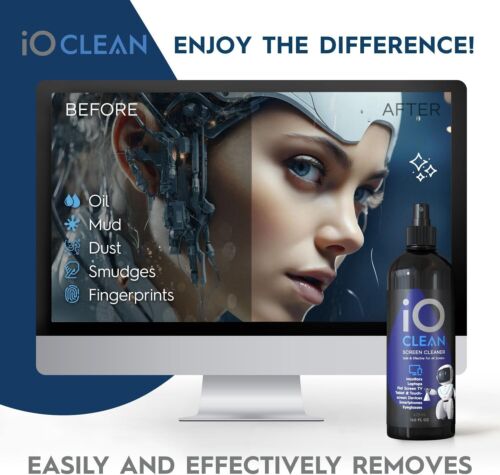 Screen Cleaner Spray 16oz - LCD LED OLED TV iPad, Laptop Microfiber Cloth Whipes - Picture 11 of 13