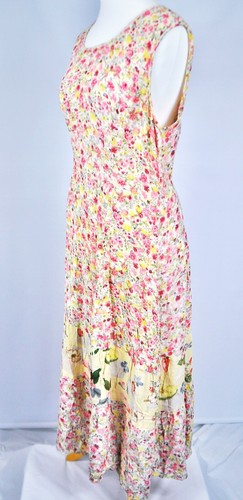 Plus Size UK 24 Vintage Maxi Slip Dress Crepe Chiffon Cottagecore Bust 50" 127cm - Picture 5 of 7