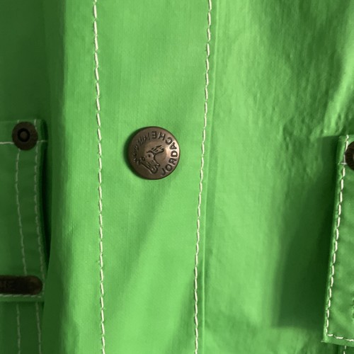 Vintage Jordache Green Raincoat Women's Sz M Hooded Lined Snap Rain Slicker - Picture 4 of 13