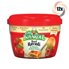 12x Bowls Chef Boyardee Microwavable Beef Ravioli In Tomato & Meat Sauce 7.5oz