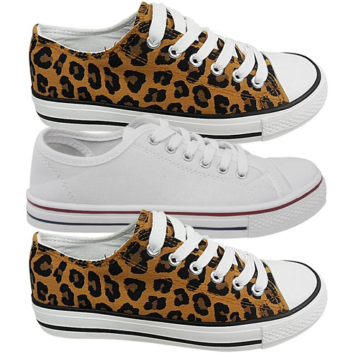 leopard print canvas pumps