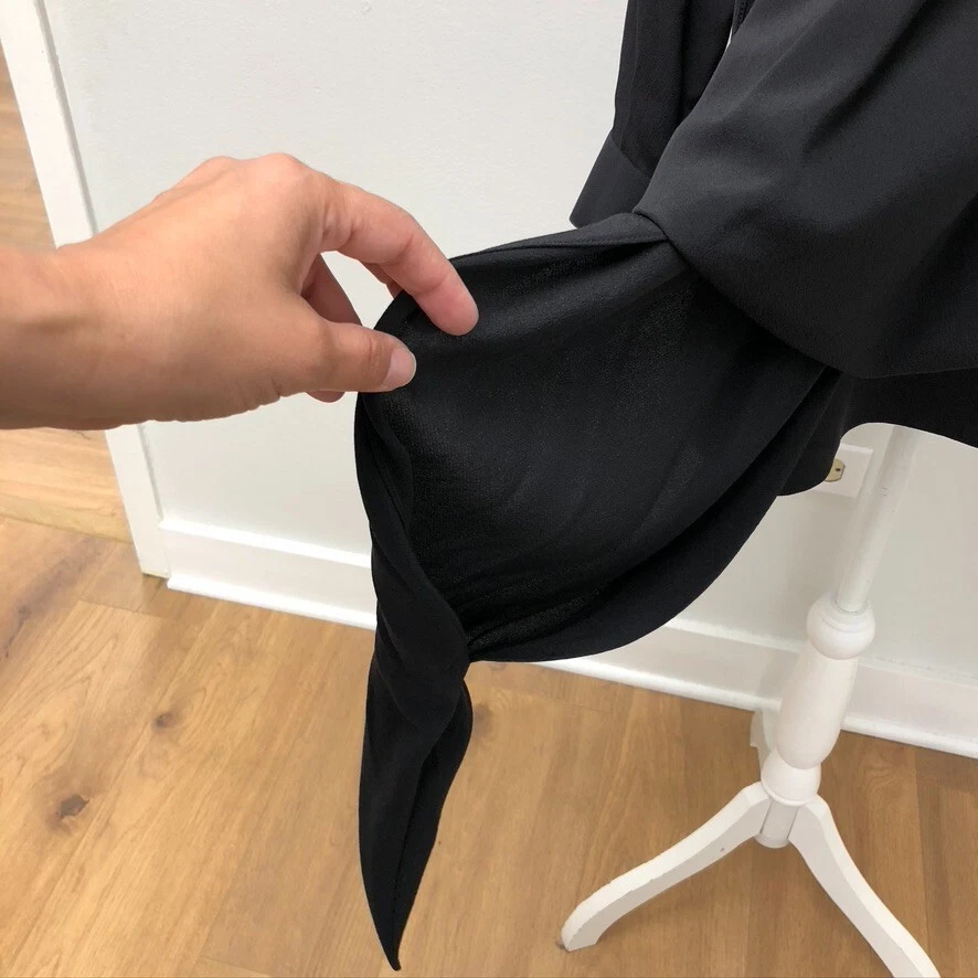 Blusa de seda Givenchy Top para mujer 38 6 negra fluida caprichosa oscura hada vanguardista Foto 4 de 4