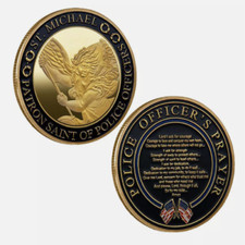 Challenge Coin: LAW ENFORCEMENT #7 St. Michael Prayer - Ships from CO, USA