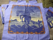 Lot 3 Hav-A-Hank  Bandanas SW Cowboy Horse Cacti Poly Cotton 15187 NOS USA