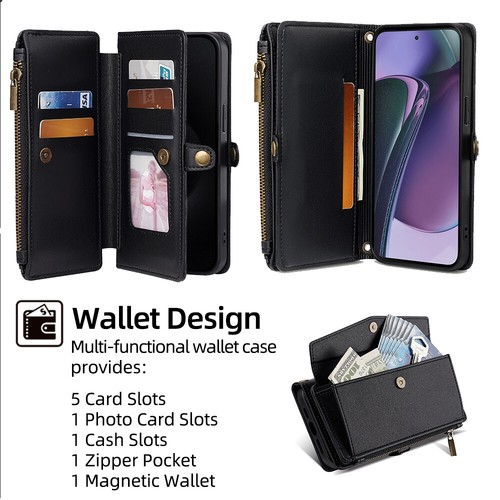 For Motorola G Play/Power/Stylus 5G 2024 stand Shockproof Wallet Case Card Slot - Picture 38 of 43