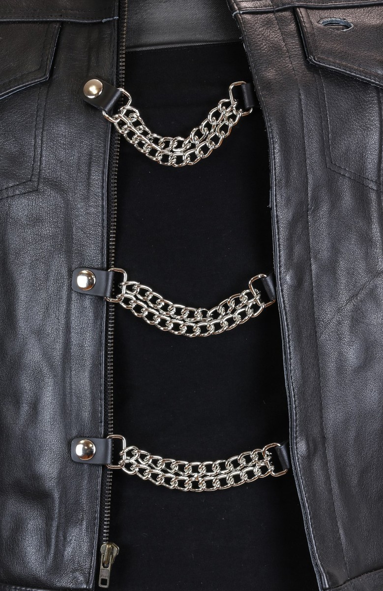 Double Chain Vest Extender Extension Bracelet MC Bikers Jacket