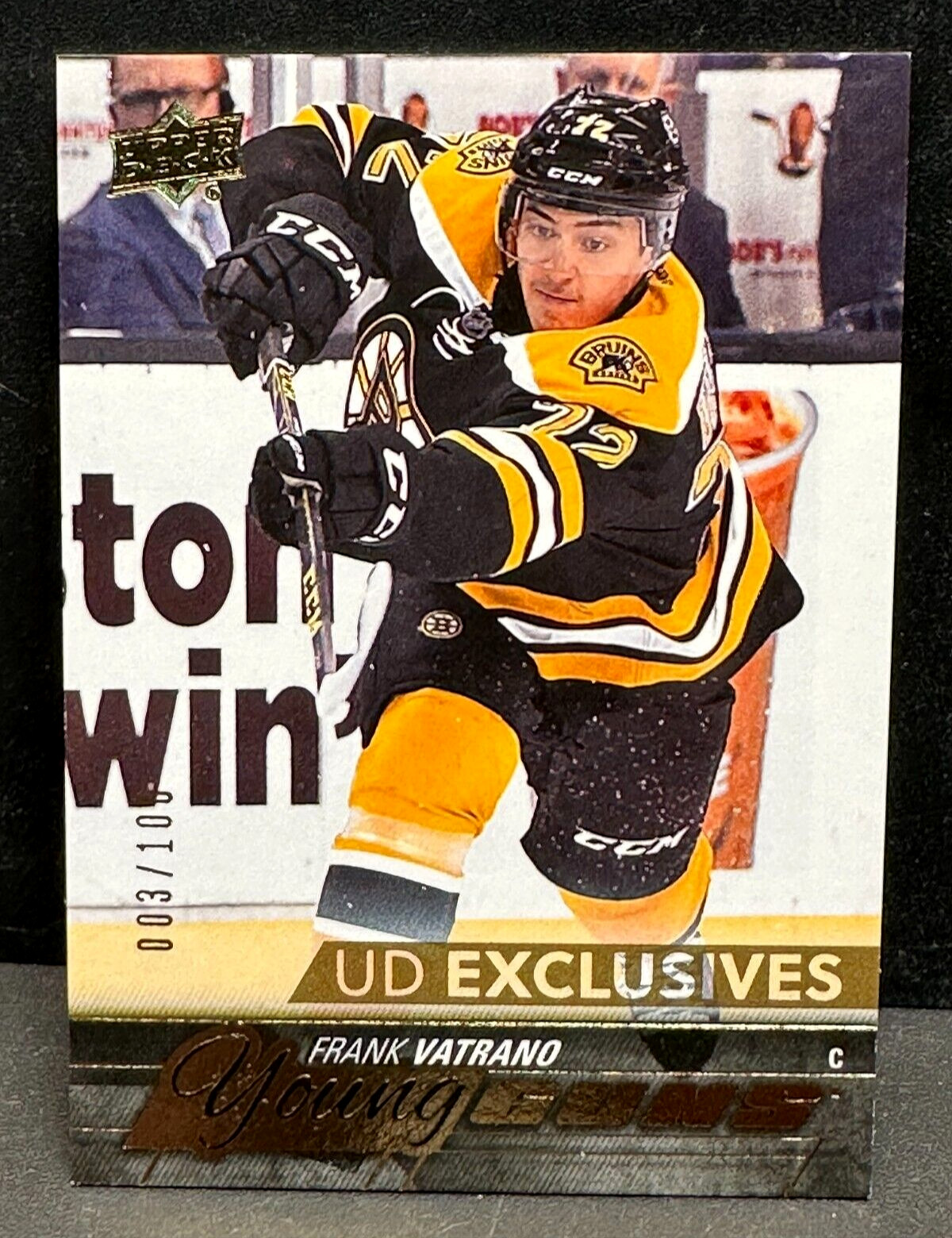 Frank Vatrano 2015-16 Upper Deck Young Guns UD Exclusives RC #455 Bruins /100