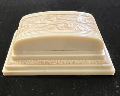 USA Beautiful VINTAGE ORNATE ART DECO CELLULOID PRESENTATION 3 Slot RING BOX