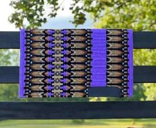 Western Show Horse Saddle Blanket New Zealand Wool Design Handmade pad Size36*42