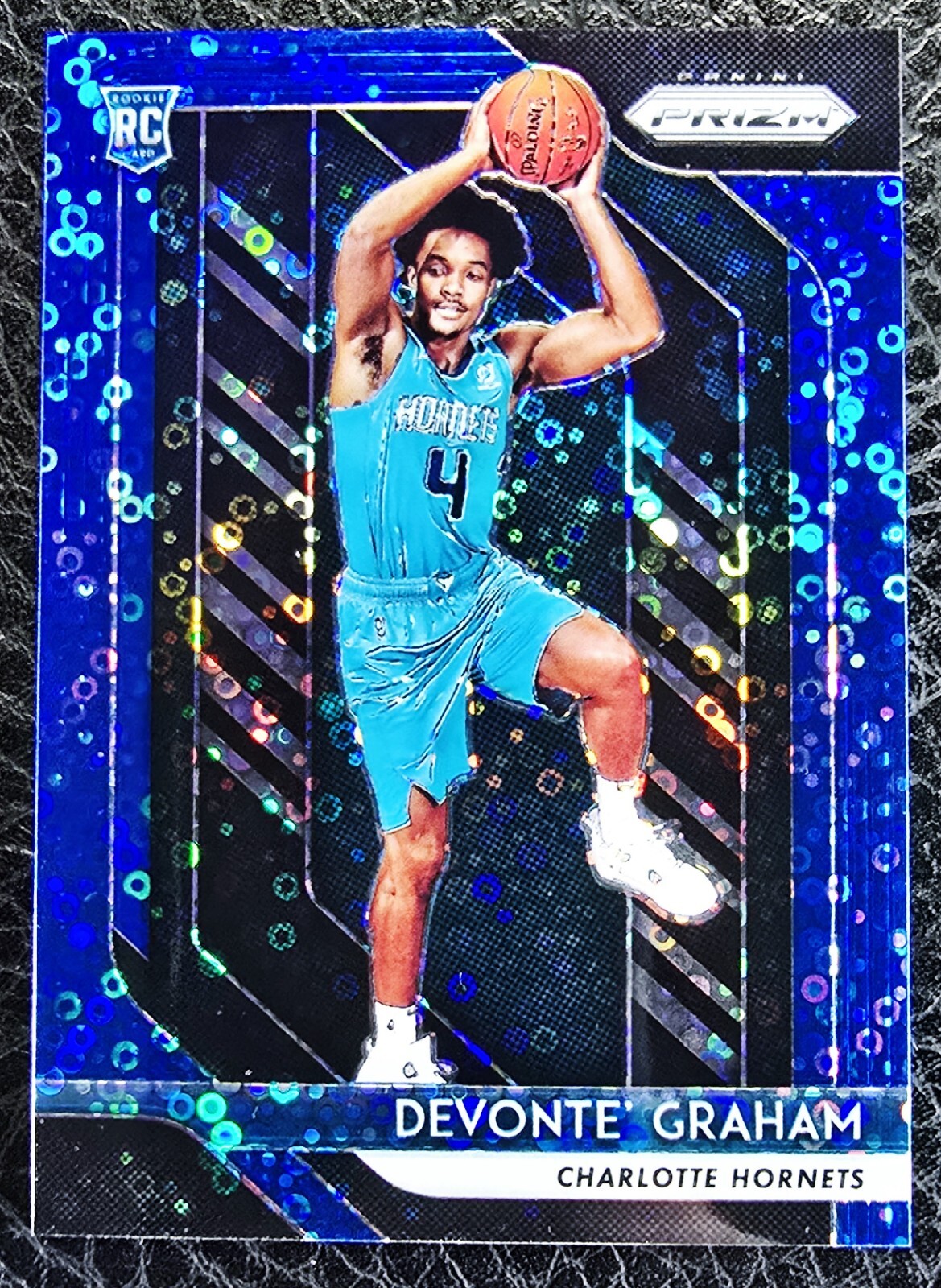 2018 PANINI PRIZM BLUE FAST BREAK DISCO PRIZM /175 DEVONTE GRAHAM MINT ROOKIE RC