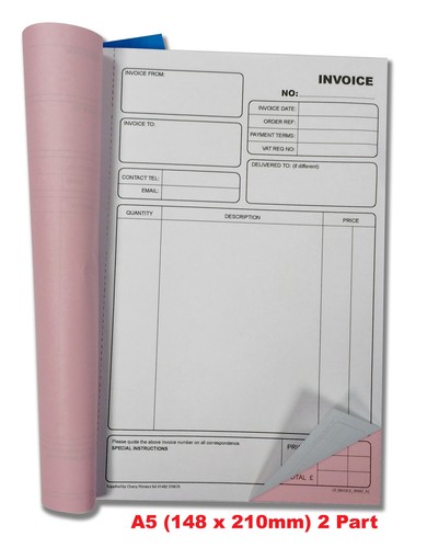 Cherry NCR Invoice Duplicate Book A4 (210mm x 297mm) 50 sets - Picture 3 of 5