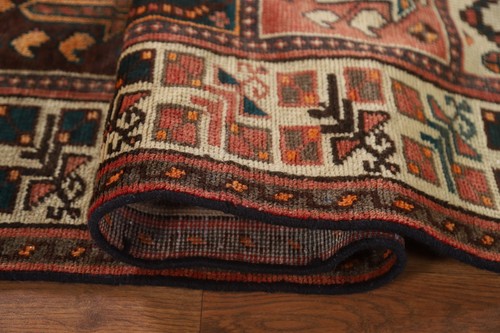 Vintage Checked Bakhtiari Tribal Area Rug 5'x9' Wool Hand-knotted Oriental Rug - Picture 12 of 12