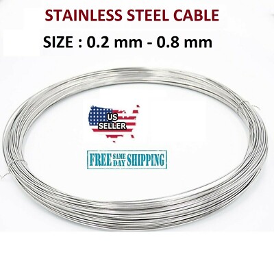 ZOENAE 304 Stainless Steel Wire 0.2mm Single Strand Soft Bright Silk - 100M Roll For DIY Jewelry, Crafts & More