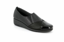 Mocassini Slip-on Grunland SC2987 pelle nera zeppa 4 cm