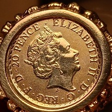 2020 1/10 BRITANNIA COIN RING  coin .999 ring .925 silver 