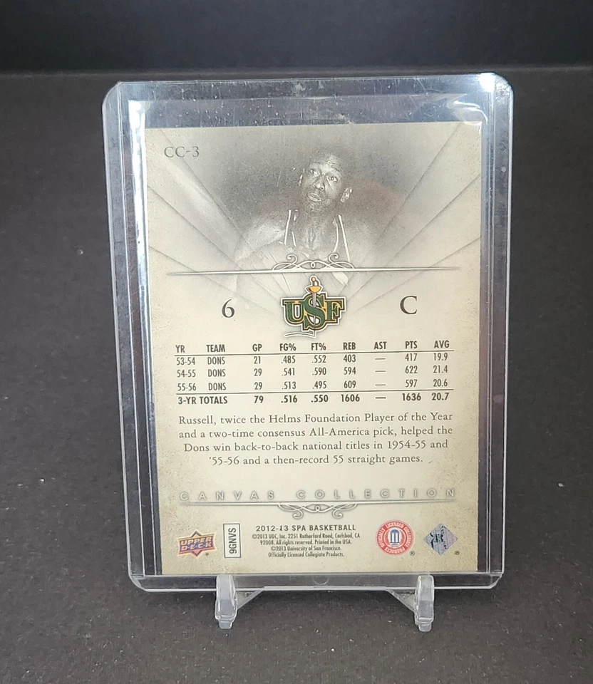 2012-13 SP Authentic Canvas Collection #CC3 Bill Russell Boston Celtics HOF SP - Image 2 of 2