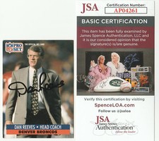 SIGNED BRONCOS DAN REEVES AUTOGGRAPHED TRADING CARD CERTIFIED JSA COA # AP04261
