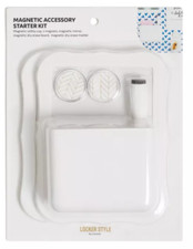 Magnetic Modern Scallop Accessory Starter Kit Locker Style by U Brands White