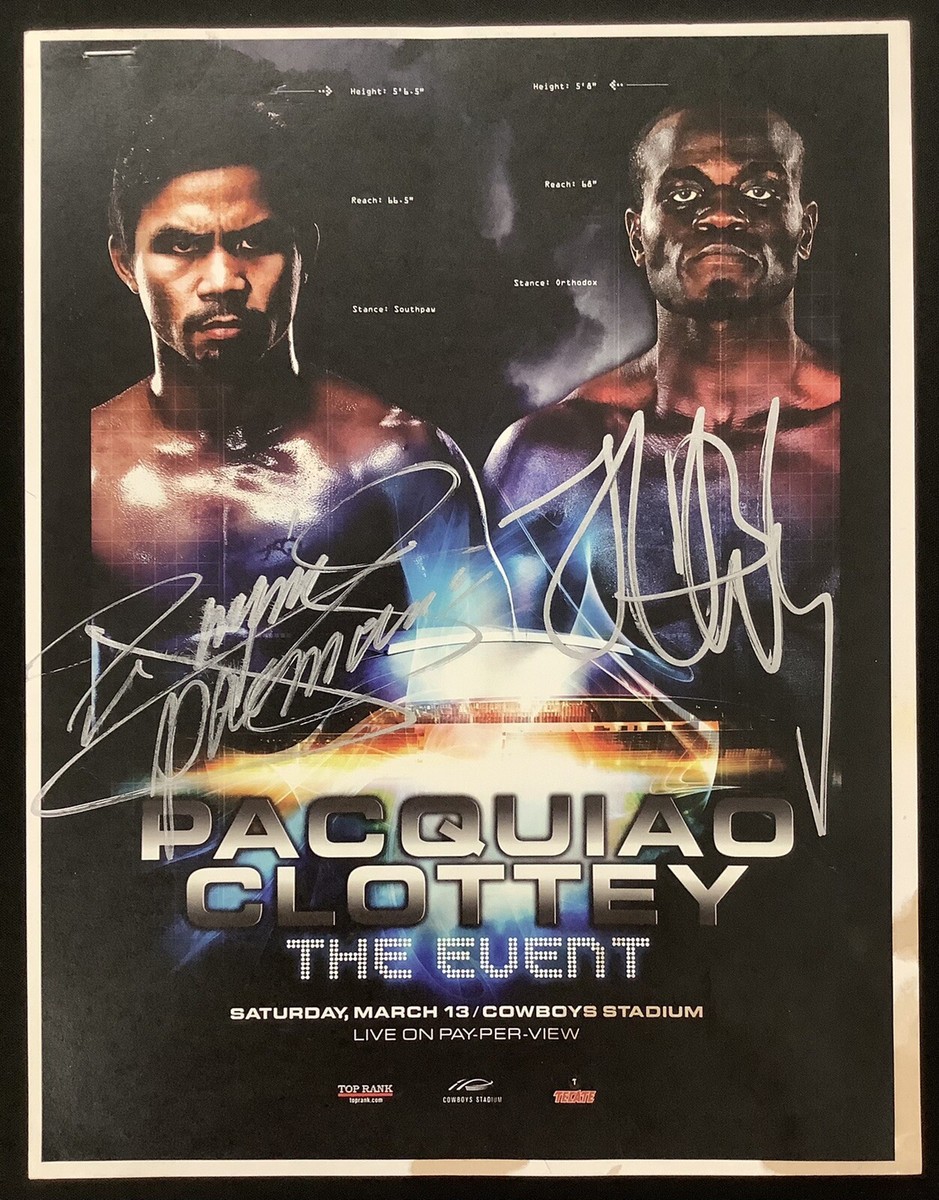 Manny Pacquiao Signed Fight Program 3/13/10 Pacman Boxing vs J