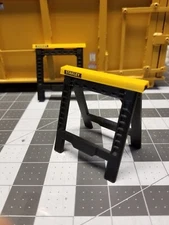 Miniature Set of Two (2) Scale Folding Sawhorses for RC Construction 1/10, 1/14