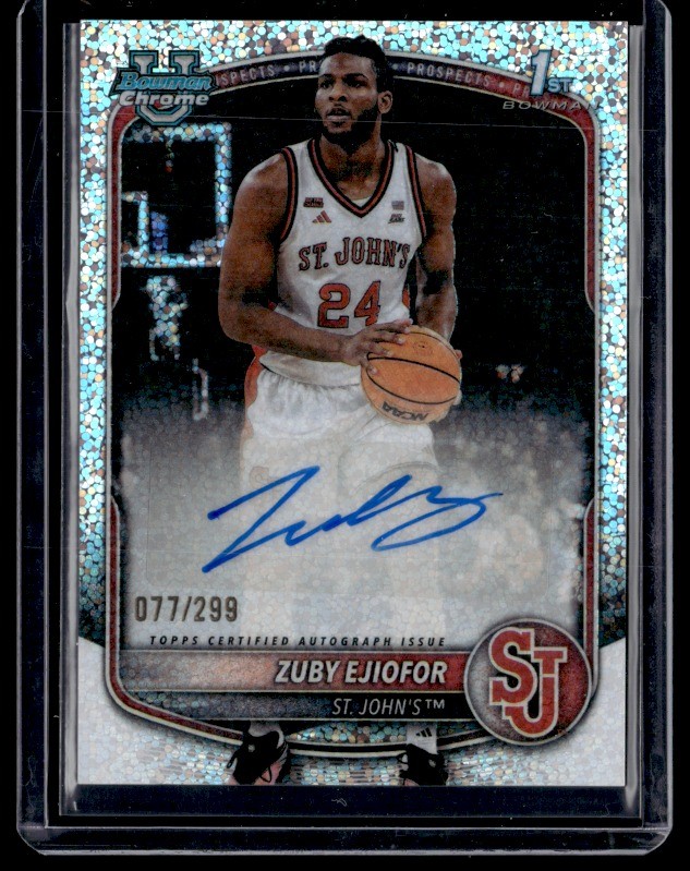 2025-26 Bowman Zuby Ejiofor Chrome Prospect Autographs Speckle Refractor #/299