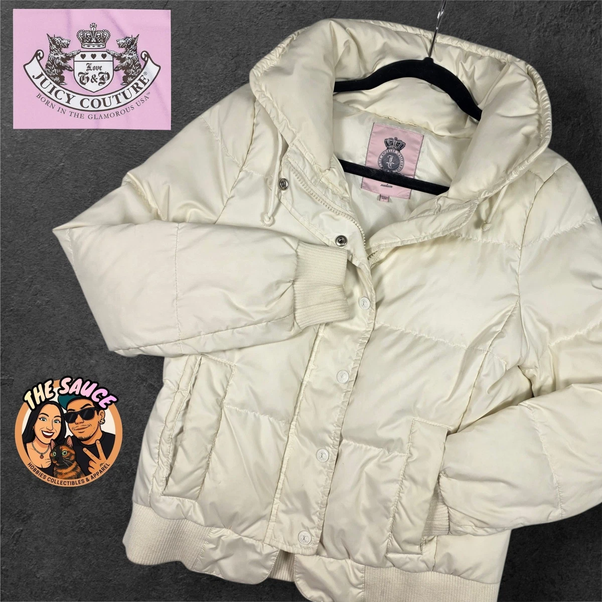 Juicy Couture 羽绒服纯色外套、夹克、背心女| eBay