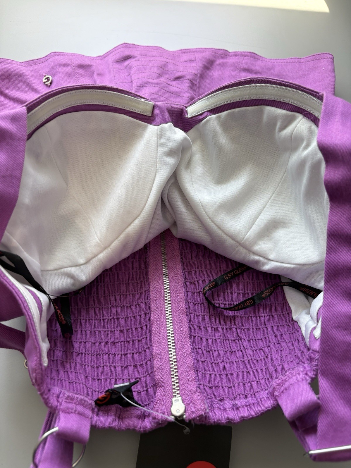 NWT G By Guess Joni Smocking Bustier top wireless camisole Size Small