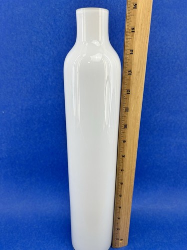 Torre Tagus White Modernist Cased Glass Bottle Vase Tall 16” Contemporary - Picture 4 of 9