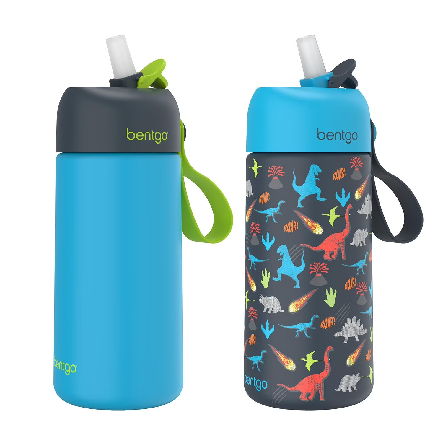 Bentgo 2-Pack Kids Stainless Steel 14 oz Water Bottle Set, A