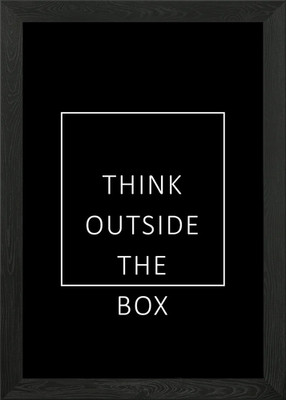 Think outside the box Framed Wall Art Poster Canvas Print Picture