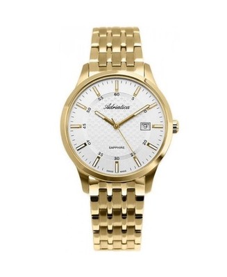ADRIATICA Men Quartz Casual Watch Classic Dress Silver Dial Waterproof Swiss
