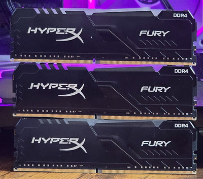 Kingston HyperX Fury 24GB (3x8GB) DDR4 3600MHz Desktop RAM CL17 DIMM