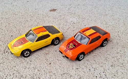 2 - Vintage Hot Wheels Porsche Upfront 924 ©1978 HK ORANGE & YELLOW * FREE SHIP!