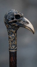 ART-Wooden walking stick hand carved eagle handmade stylish wooden walking cane